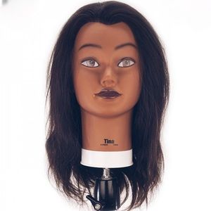 TINA 21" ETHNIC 100% HUMAN HAIR COSMETOLOGY MANNEQUIN HEAD
